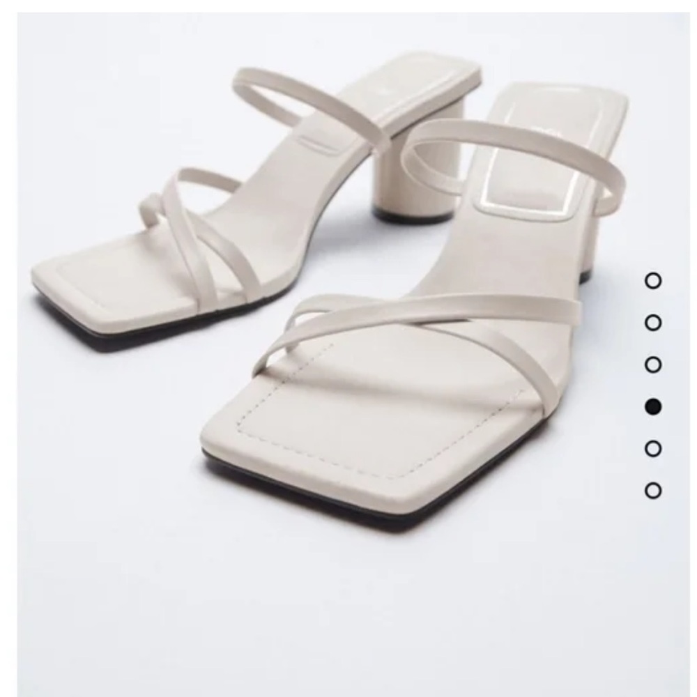Zara white leather sandal